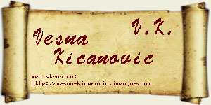 Vesna Kićanović vizit kartica